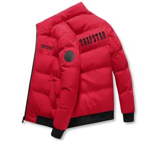 Standing Collar Cotton Jacket Men's Winter Thickened Warm (Option: Red1-S)