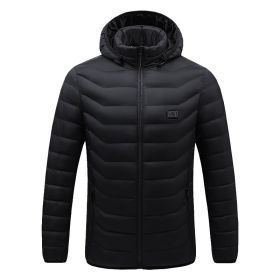 Smart Heating Cotton-padded Clothes USB (Option: Black Double Control Zone 9-M)