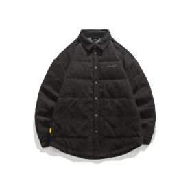 Men's Fashion Casual Retro Down Shirt (Option: Black-M)
